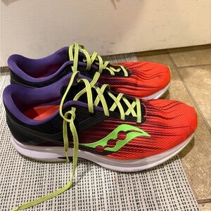 Saucony Vibrant Red and Black Sneakers